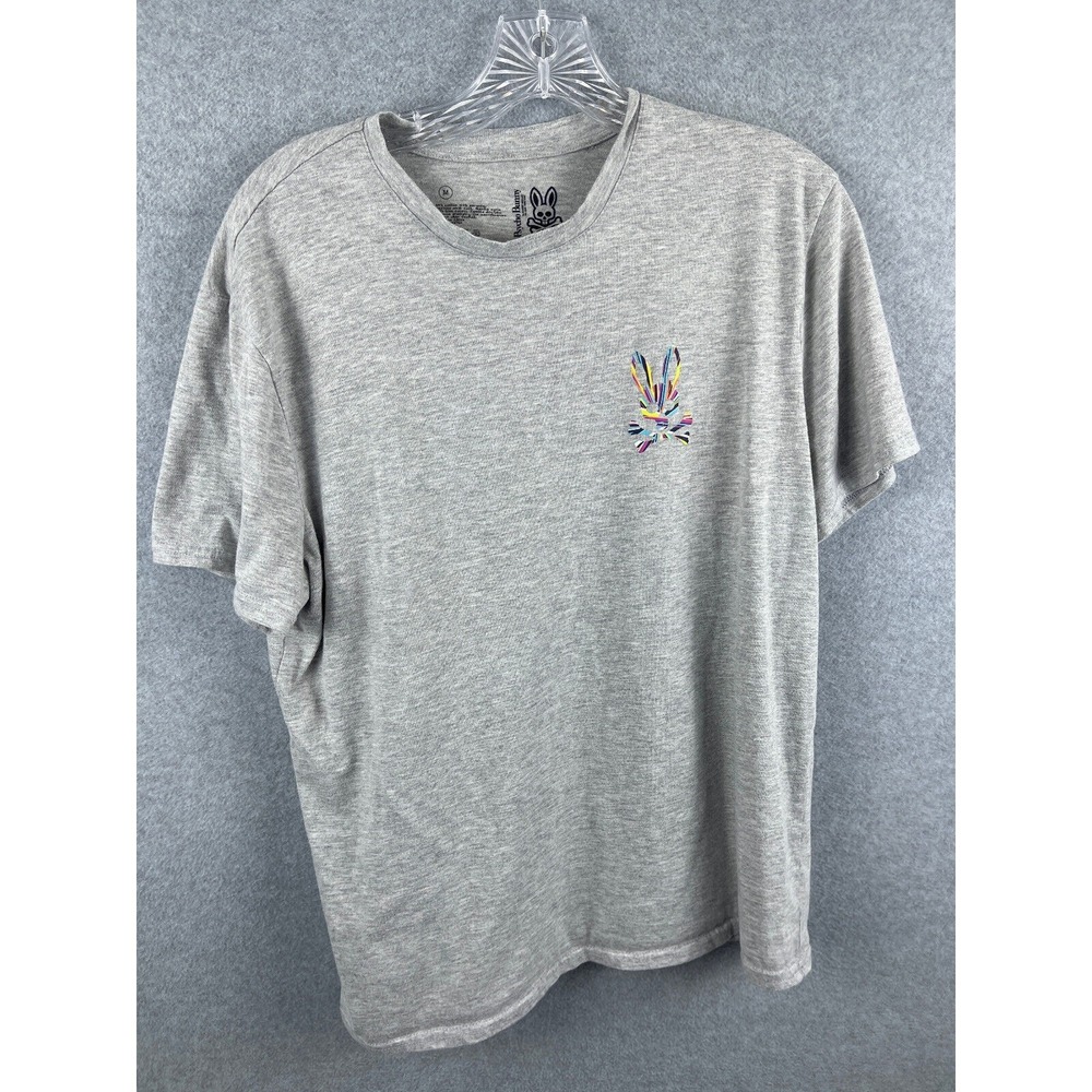 Psycho Bunny Logo Shirt Size M Gray Short Sleeve Tee Casual Designer